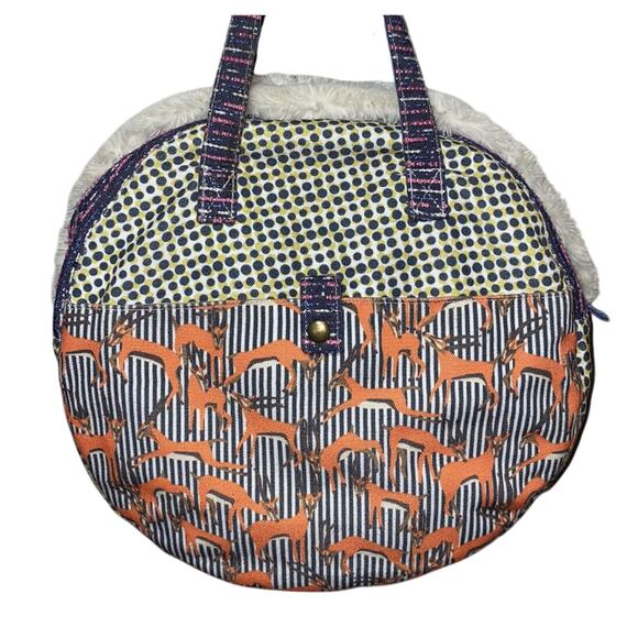 Japanese Brand As Know As De Base Round Eclectic Wildebeest Print Shoulder Bag - Picture 1 of 10